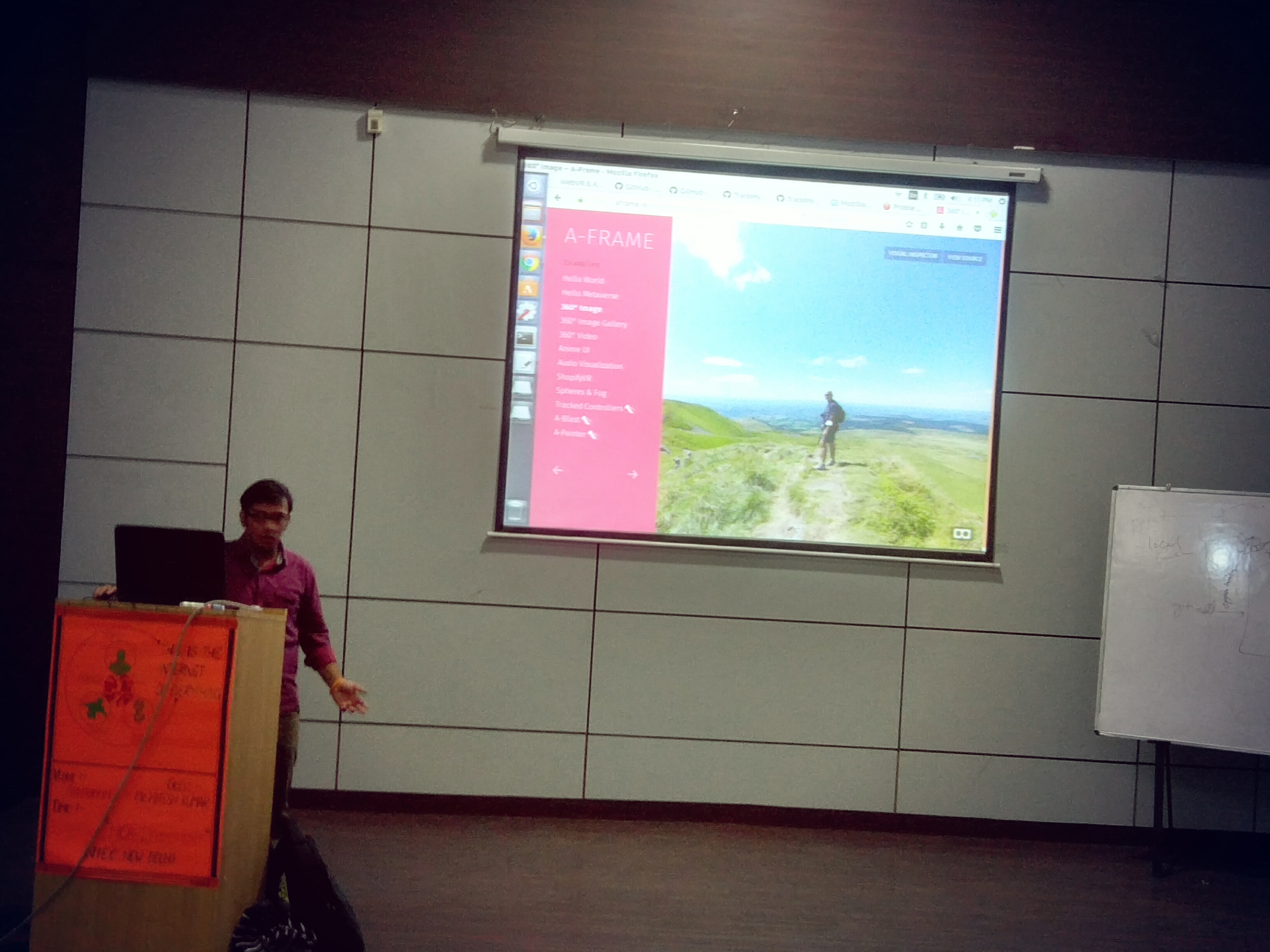Sanyam's talk on WebVR and A-Frame JS
